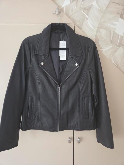 NIEUW zwart LEREN JASJE van de HEMA....MAAT L, Kleding | Dames, Jassen | Zomer, Nieuw, Zwart, Ophalen of Verzenden