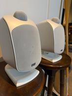 B&W LM1 witte design luidsprekers – 100W / 8Ω – set van 2, Audio, Tv en Foto, Zo goed als nieuw, 60 tot 120 watt, Front, Rear of Stereo speakers