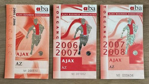 Voetbal toegangskaarten tickets AJAX AZ  05/06 -06/07 -07/08, Verzamelen, Sportartikelen en Voetbal, Zo goed als nieuw, Ajax, Verzenden