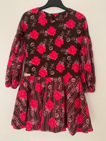 Bruine jurk met bloemen-maat 128 beschikbaar voor biedingen
