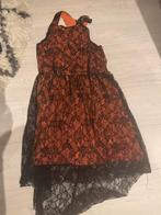 Elegante Zwarte en rood Kant Jurk - Maat M, Maat 38/40 (M), Zwart, Ophalen of Verzenden, Zo goed als nieuw