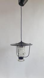 Vintage hanglamp glas kristal in metalen houder. S41, Minder dan 50 cm, Glas, Gebruikt, Ophalen of Verzenden