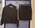 Esqualo set: Rok + vestje zwart casual + grijze rand M 46175, Maat 38/40 (M), Kostuum of Pak, ., Zwart