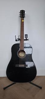 Zwarte Fender Gitaar - Akoestisch, Ophalen, Gebruikt, Western- of Steelstringgitaar, Met (piezo-)element