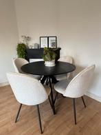 Eettafel - Rond - 130cm - Zwart, Huis en Inrichting, Tafels | Eettafels, Ophalen, Rond, Zo goed als nieuw, Vier personen