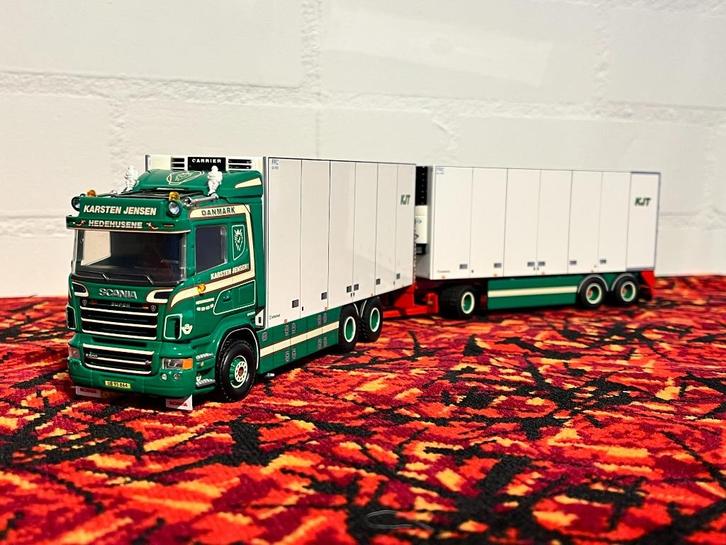 Tekno Scania 6-asser koel combi Karsten Jensen, Hobby en Vrije tijd, Modelauto's | 1:50, Nieuw, Bus of Vrachtwagen, Tekno, Ophalen of Verzenden