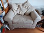 heerlijk zittende licht beige loveseat 120x86x72, Huis en Inrichting, Fauteuils, Ophalen, Zo goed als nieuw