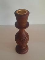 India houtsnijwerk kandelaar, Bruin, Ophalen of Verzenden, Zo goed als nieuw, Hout