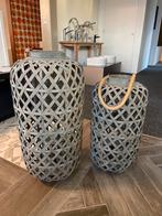 Bamboe Windlichten Set - Groot & Klein, Antiek en Kunst, Ophalen of Verzenden