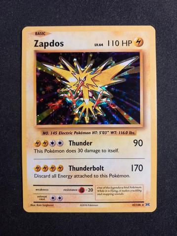 Pokemon Zapdos 42/108 XY: Evolutions Holo Rare NM beschikbaar voor biedingen