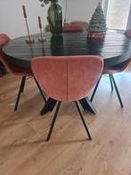 Set van 4 terra eetkamerstoelen met metalen poten, Ophalen, Overige kleuren, Zo goed als nieuw, Metaal