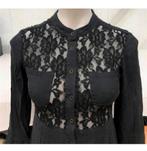 DKNY Donna Karan New York zwarte bloemen kanten knoop jurk, Zwart, Ophalen of Verzenden, Zo goed als nieuw, H