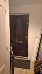 Voordeur hout met glas en brievenbus, Ophalen, Gebruikt, 80 tot 100 cm, Buitendeur