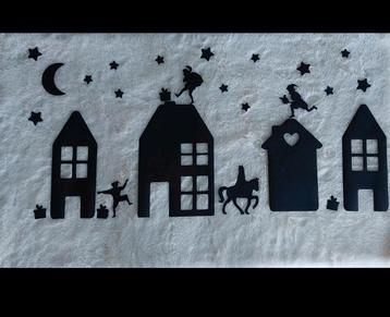 Herbruikbare raamsticker Sinterklaas zwart of wit  beschikbaar voor biedingen