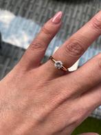 Ring blush 52 rose goud met zirkonia, Sieraden, Tassen en Uiterlijk, Ringen, Ophalen of Verzenden, Zo goed als nieuw, 17 tot 18