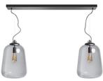 2 lichts Hanglamp Moka rookglas (nieuw), Ophalen, Nieuw, Glas, Minder dan 50 cm