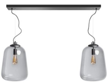 2 lichts Hanglamp Moka rookglas (nieuw) beschikbaar voor biedingen
