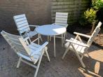 Tuinset wit, Tuin en Terras, Ophalen, 4 zitplaatsen, Gebruikt, Tuinset