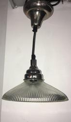 Vintage ribbelglas hanglamp, Antiek en Kunst, Antiek | Lampen, Ophalen of Verzenden