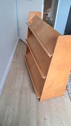 Vintage Houten Boekenrek schoolkast boekenplank, Met plank(en), Gebruikt, 100 tot 150 cm, Vintage