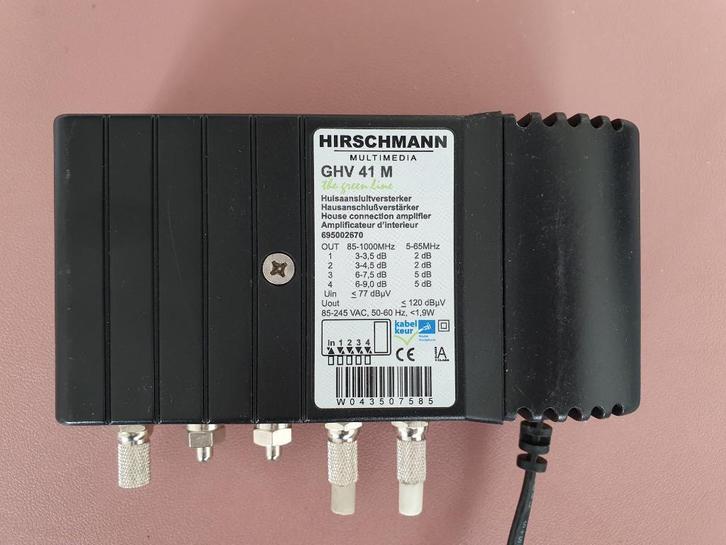 Hirschmann GHV-41M antenneversterker, Audio, Tv en Foto, Televisie-accessoires, Zo goed als nieuw, Ophalen