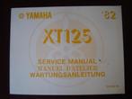YAMAHA XT125 1982 service manual XT 125 anleitung, Yamaha