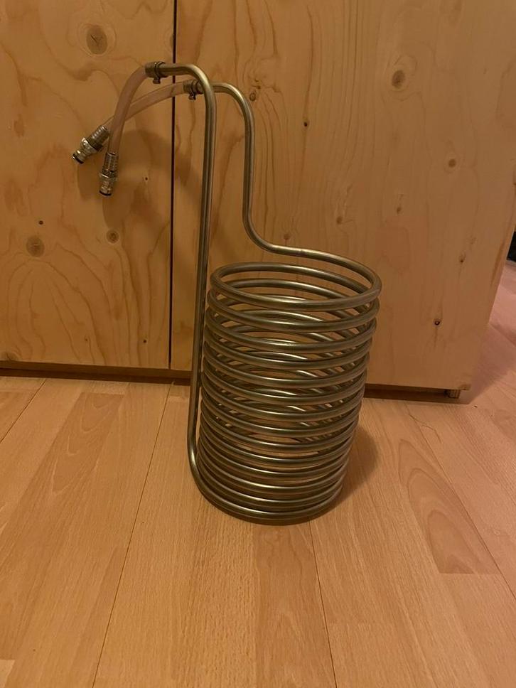 Wortkoeler RVS dompelkoeler voor 20L, Hobby en Vrije tijd, Overige Hobby en Vrije tijd, Zo goed als nieuw, Ophalen of Verzenden