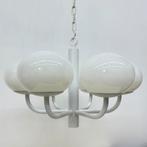 Kroonluchter vintage jaren 70 wot met melkglas, Lamp, Lamp, Ophalen of Verzenden, Zo goed als nieuw