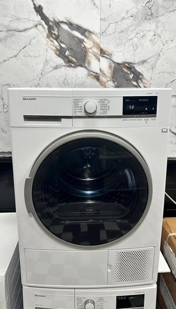 Sharp Droger - Zo goed als nieuw!, Witgoed en Apparatuur, Wasdrogers, Zo goed als nieuw, Condens, Voorlader, 6 tot 8 kg, 85 tot 90 cm