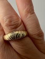 VINTAGE 14 KARAAT 585 GEEL GOUD GOUDEN RING MET DIAMANT, Sieraden, Tassen en Uiterlijk, Ringen, Geel, Ophalen of Verzenden, Zo goed als nieuw