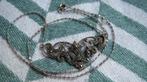 antiek collier, ketting, art deco, zilver A835, markasiet, Verzenden, Zilver, Ketting