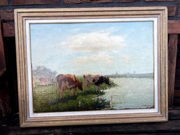 Fedor van Kregten Koeien langs het water  beschikbaar voor biedingen