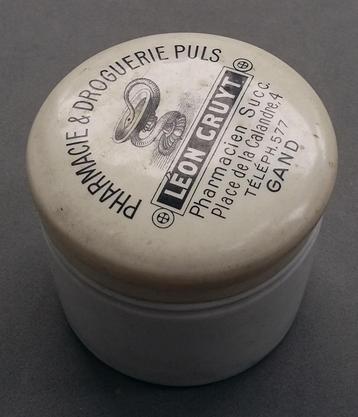 1900-1925 Porseleinen Zalfpot Medicijn Pot Apotheek Drogist beschikbaar voor biedingen