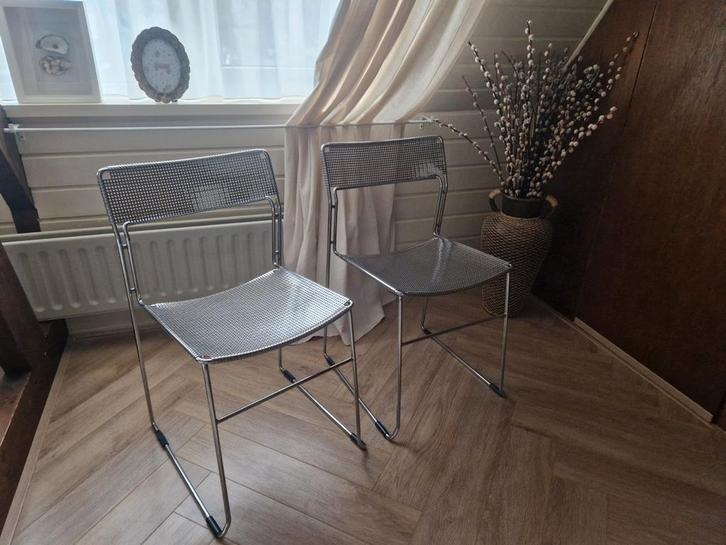 6 vintage design Arrben Sultana eettafelstoelen, Huis en Inrichting, Stoelen, Zo goed als nieuw, Vijf, Zes of meer stoelen, Metaal