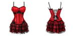 Rood zwarte burlesque korset jurk victoriaanse middeleeuwse, Kleding | Dames, Verzenden, Nieuw, Historisch, Kleding