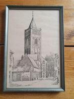 Prent Jeroenskerk Noordwijk Binnen vanaf Kerkstraat, Antiek en Kunst, Kunst | Litho's en Zeefdrukken, Ophalen