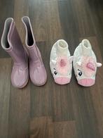 Leuke set: Laarzen & Eenhoorn Pantoffels - Maat 28, Ophalen, Gebruikt, Meisje, Laarzen