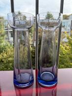 Hyacintenvazen Leerdam, blauwglas retro vintage, Blauw, Ophalen of Verzenden, Minder dan 50 cm, Glas