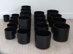 23 Ypma bloempotten Charme, zwart kunststof, in 5 maten, Kunststof, Rond, Binnen, Ophalen of Verzenden