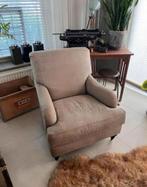 Fauteuil landelijke stijl linnen kleur goede staat rookvrij, Ophalen, Zo goed als nieuw, 75 tot 100 cm