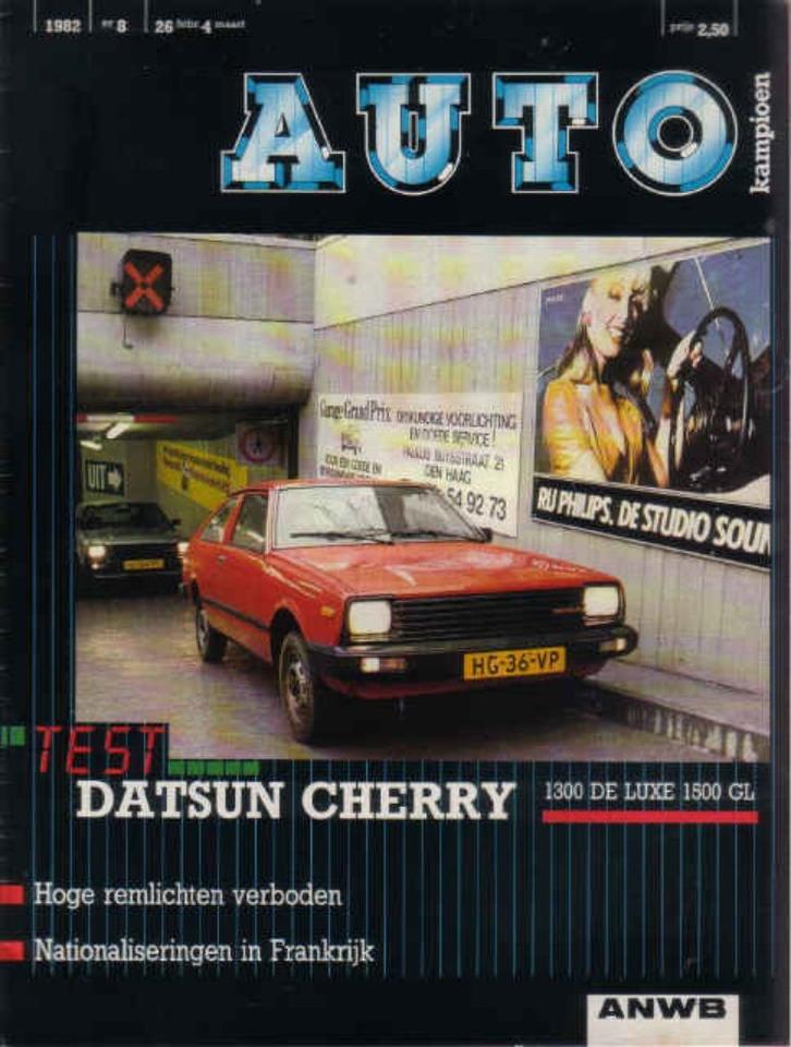 Autokampioen 8 1982 : Datsun Cherry 1300 de Luxe - 1500 GL, Boeken, Auto's | Folders en Tijdschriften, Gelezen, Nissan, Ophalen of Verzenden