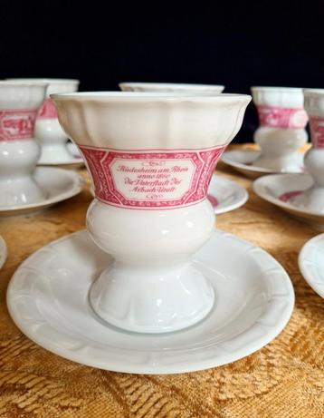 8 sets Rüdesheimer Asbach Uralt koffieset Heinrich porselein beschikbaar voor biedingen