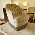 Vintage fauteuil / eenzit / clubzetel met franjes, Antiek en Kunst, Ophalen