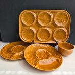 Gien barbotine aardewerk servies voor artisjok, Ophalen of Verzenden