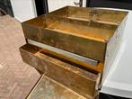 Koperen gereedschap kistje met extra lade (vierkant), Ophalen of Verzenden