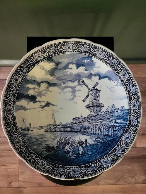 BOCH Delfts Wandbord – 40 cm – Molen & Hollands Landschap, Antiek en Kunst, Antiek | Wandborden en Tegels, Ophalen of Verzenden