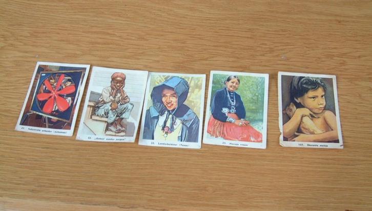 oude plaatjes van Faam Breda volkeren atlas Amerika, Verzamelen, Overige Verzamelen, Ophalen of Verzenden