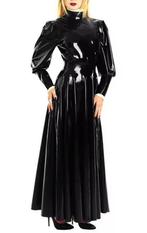 Latex jurk met speciale mouwen, tm 8XL, Kleding | Dames, Jurken, Verzenden, Nieuw, Onder de knie