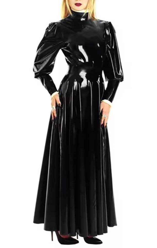 Latex jurk met speciale mouwen, tm 8XL, Kleding | Dames, Jurken, Nieuw, Onder de knie, Verzenden
