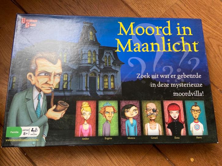 Moord in Maanlicht - Mysterieus Bordspel!, Hobby en Vrije tijd, Gezelschapsspellen | Bordspellen, Zo goed als nieuw, Een of twee spelers